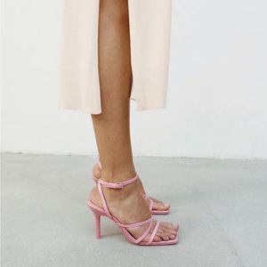 Zara Pink Heeled Sandals